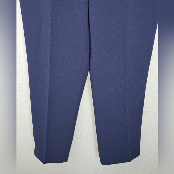 Boden Navy Blue Straight Leg Crepe Trouser Pants - Picture 4 of 10